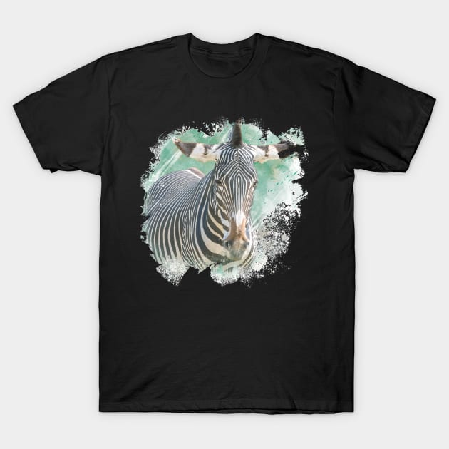 Zebra Animal Wildlife Jungle Nature Adventure Watercolor T-Shirt by Cubebox